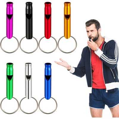Emergency Whistle with Keychain, Aluminum Emergency Survival Whistle for Camping Hiking Hunting