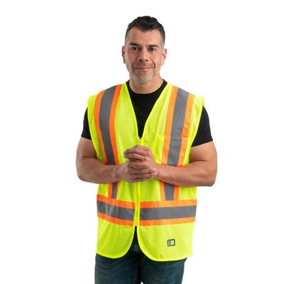 Berne Men's Hi-Vis Class 2 Multi-Color Mesh Vest