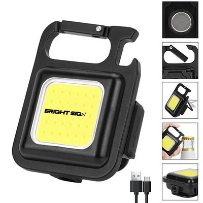 Rechargeable COB Carabiner Keychain Light