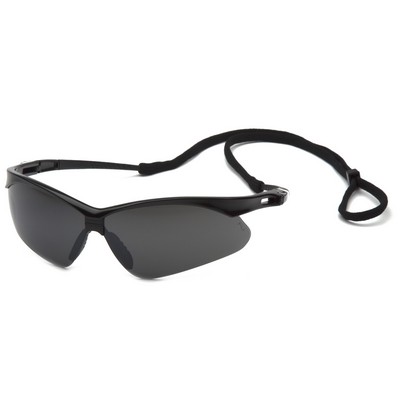 PMXTREME Safety Glasses, Black Frame with Lens and Cord