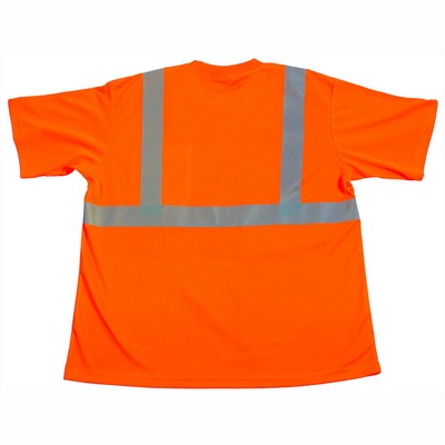 ANSI/ISEA 107-2015 Class 2 Orange Birdseye Mesh High Vis Short Sleeve T-shirts