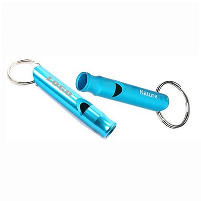 Durable Aluminum Whistle Keychain - Multi-Color Safety Tool