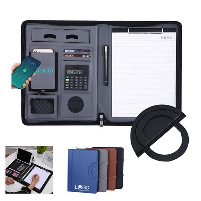 Multifunctional A4 Document Folder with Wireless Charging